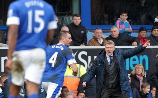 Everton manager David Moyes during a Premier League match against Manchester City at Goodison Park, on March 16, 2013